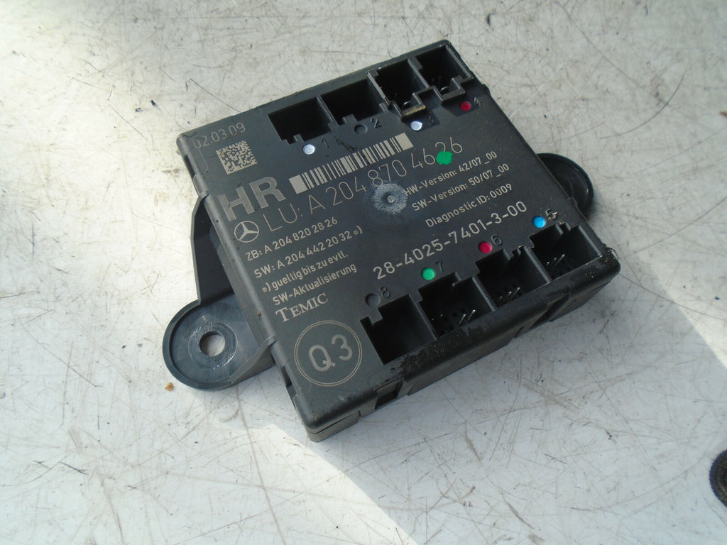 MERCEDES BENZ C CLASS W204 2009 OSR DRIVER REAR DOOR CONTROL MODULE A2048704626