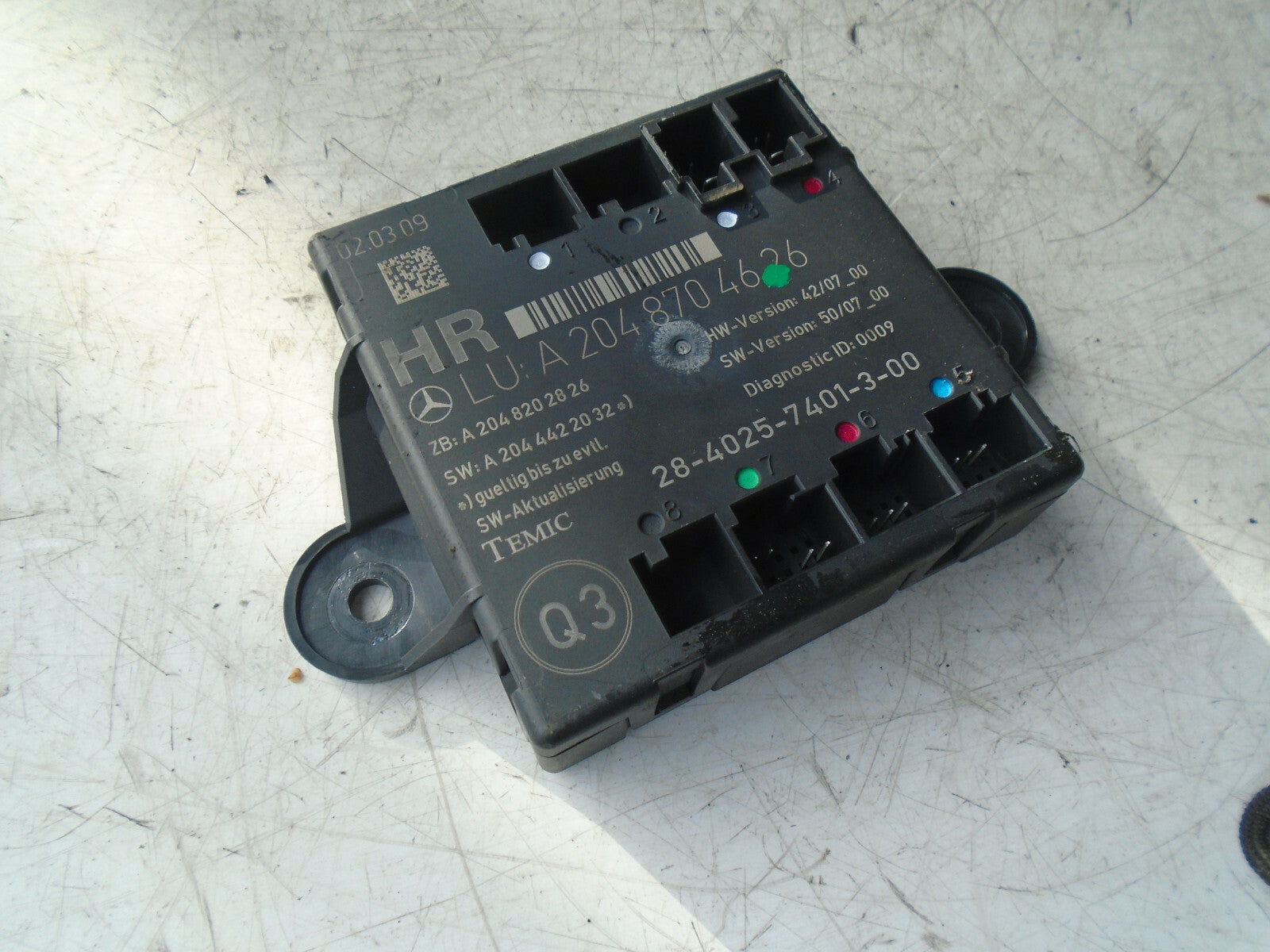 MERCEDES BENZ C CLASS W204 2009 OSR DRIVER REAR DOOR CONTROL MODULE A2048704626