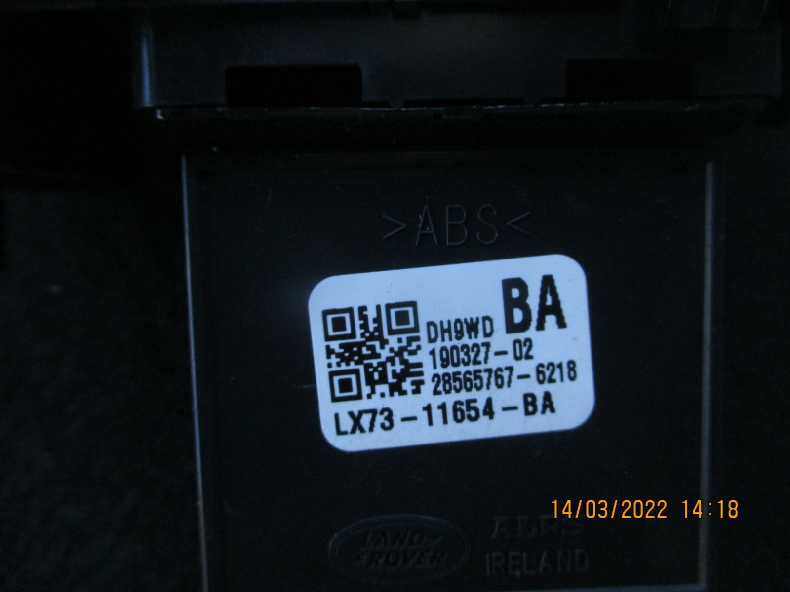 JAGUAR XE 2019 TAILGATE BOOT RELEASE OPEN SWITCH LX73-11654-BA