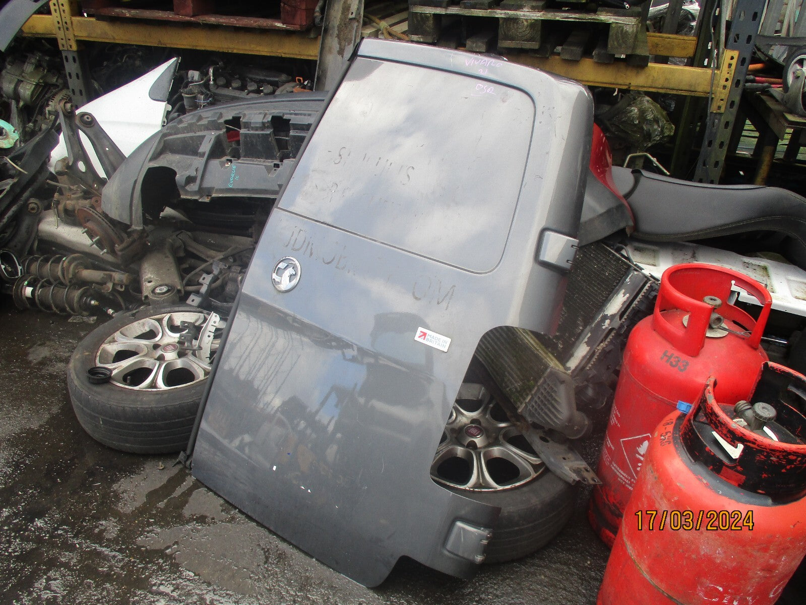 VAUXHALL VIVARO MK3 2021 OSR DRIVER SIDE REAR DOOR GREY DAMAGED
