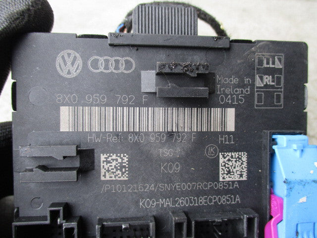 2010 AUDI A1 8X NSF PASSENGER SIDE FRONT DOOR CONTROL MODULE 8X0959792
