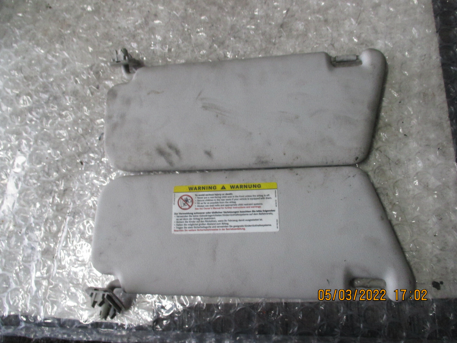 MERCEDES-BENZ A-CLASS 2007 MK2 W169 PAIR OF SUN VISOR