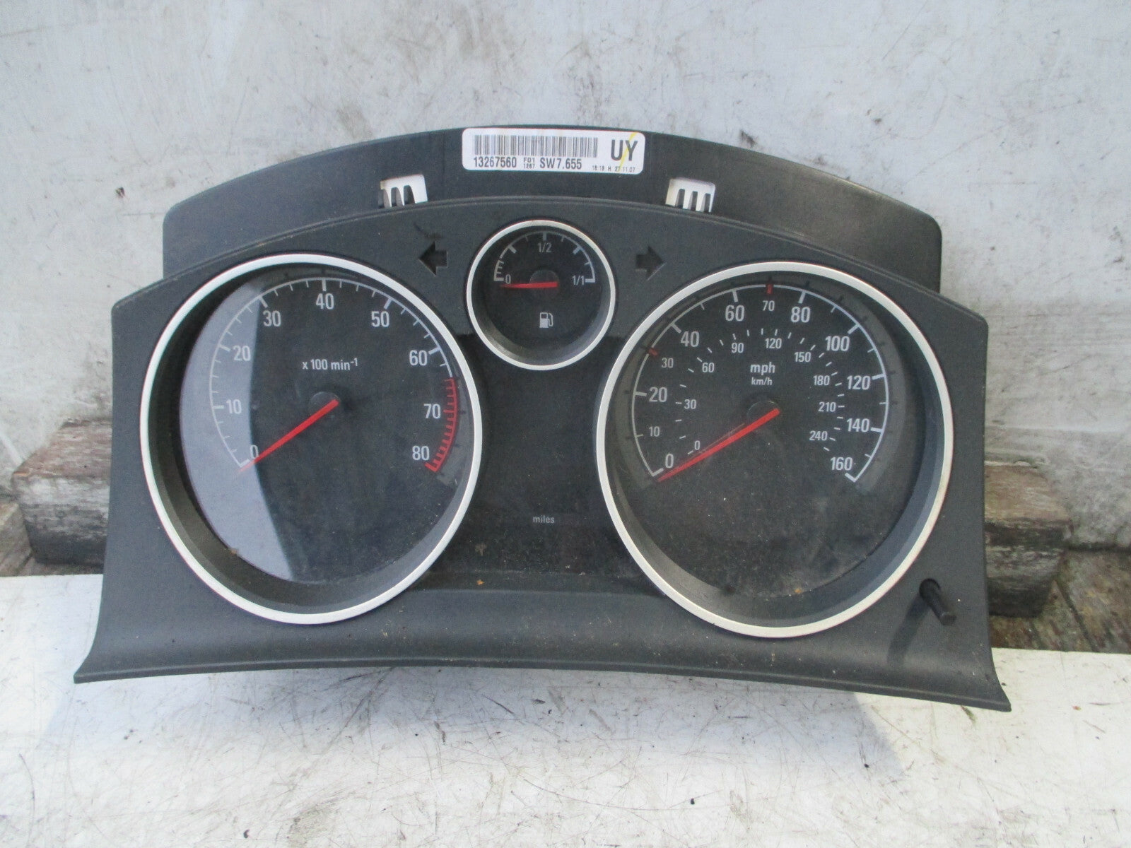 VAUXHALL ASTRA H 2007 1.6 PETROL MANUAL SPEEDOMETER INSTRUMENT CLUSTER 13267560