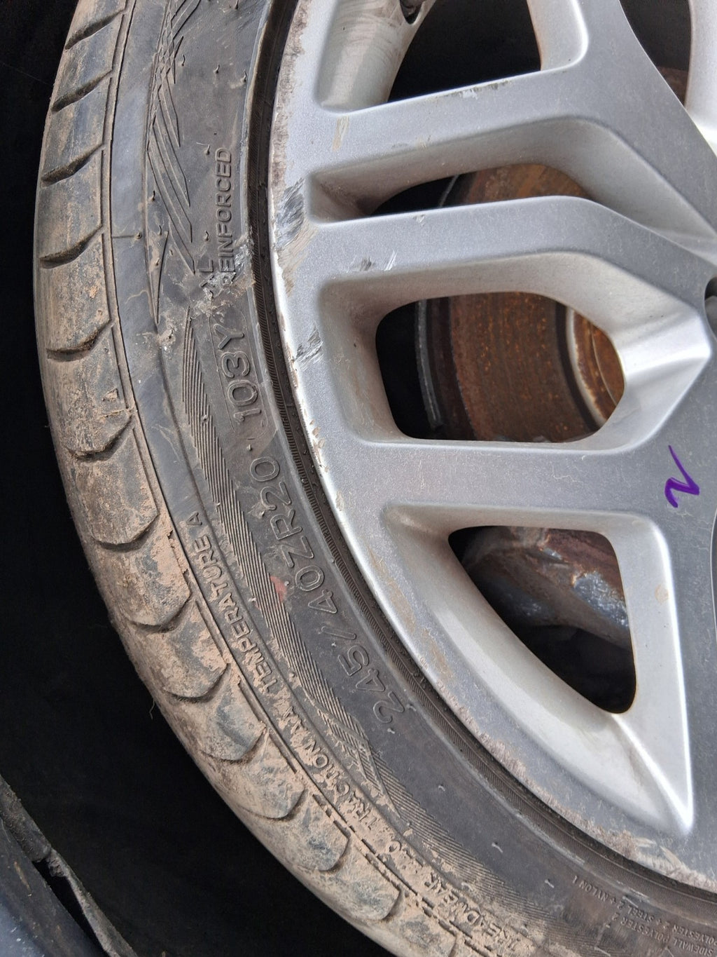 2016 RANGE ROVER EVOQUE L538 20 INCH ALLOY WHEEL WITH TYRE 245/45ZR20 REF 2