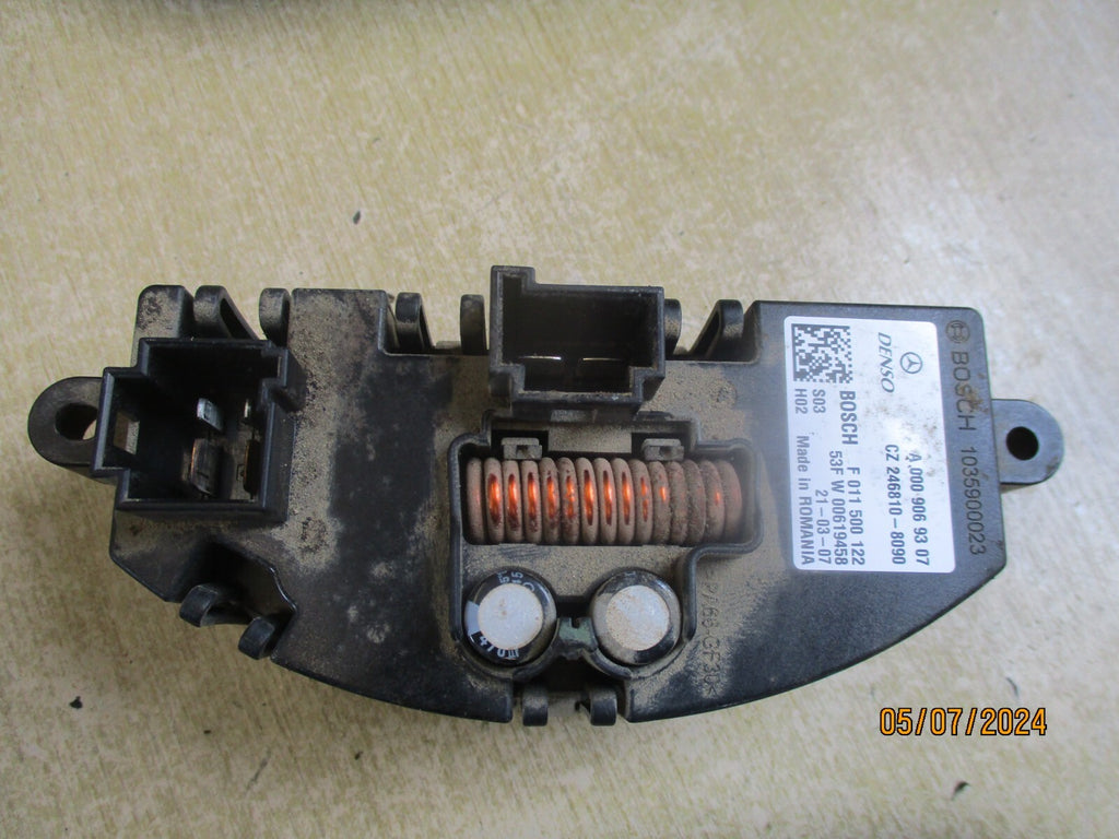 2022 MERCEDES BENZ SPRINTER W907 HEATER BLOWER MOTOR RESISTOR A0009069307