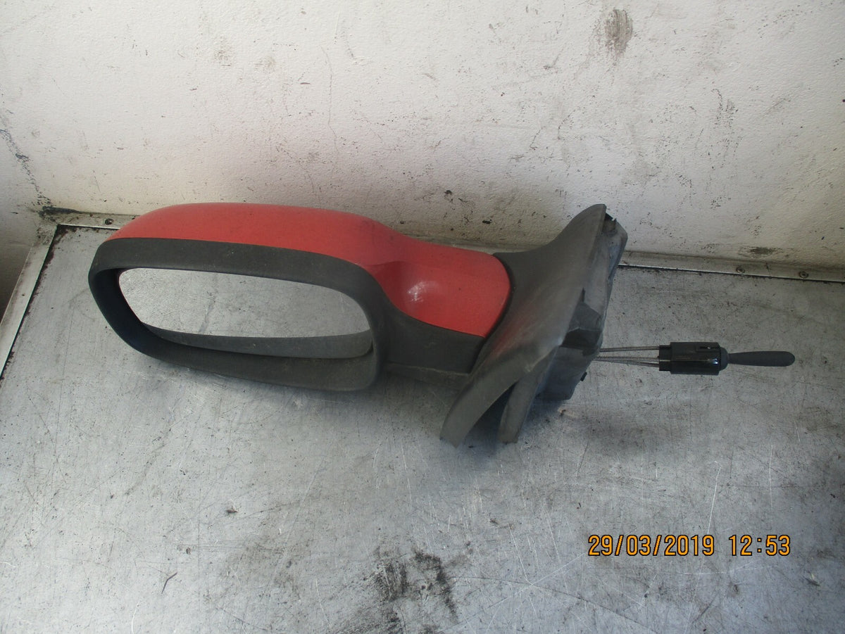 RENAULT MEGANE 2005  NS PASSENGER SIDE MANUAL WING MIRROR RED