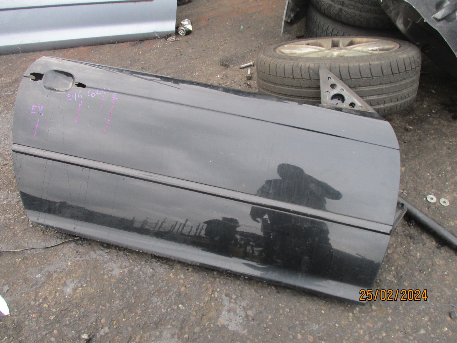 2005 BMW 3 SERIES E46 LCI COUPE OS DRIVER SIDE DOOR BARE BLACK 475