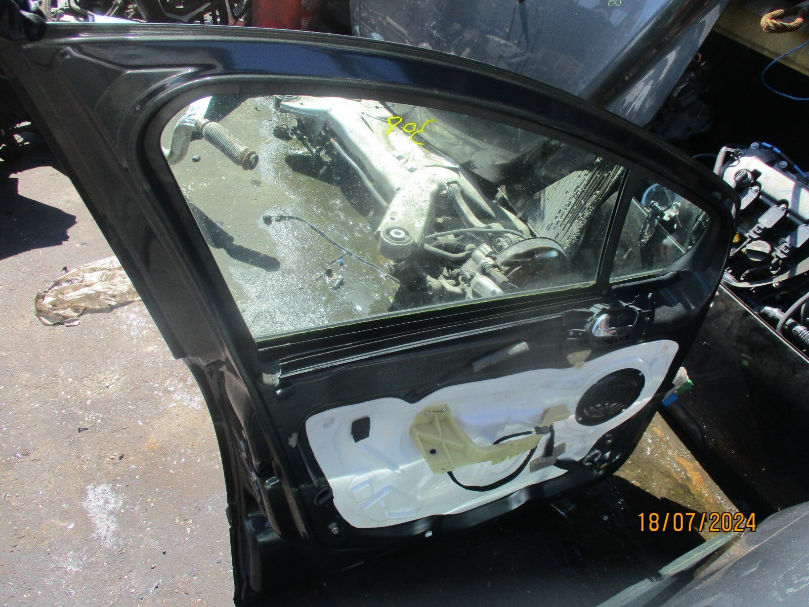 2009 PEUGEOT 308 MK1 NSF PASSENGER SIDE FRONT DOOR COMPLETE SHARK GREY KTP