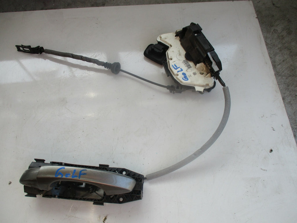 VW VOLKSWAGEN GOLF MK7 NSF PASSENGER SIDE FRONT DOOR LOCK MECH & HANDLE SILVER