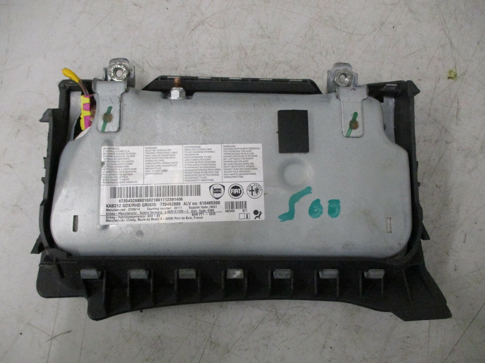 FIAT 500 2014 OS DRIVER SIDE LOWER KNEE AIRBAG AIRBAG UNIT 735452888 610465300
