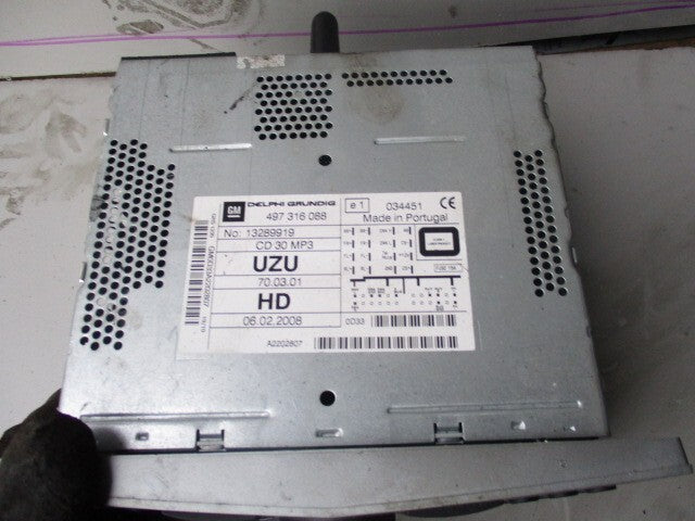 VAUXHALL CORSA D 2010 RADIO CD PLAYER STEREO HEAD UNIT 13289919
