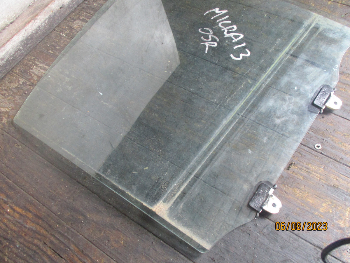 NISSAN MICRA 2013 OSR DRIVER SIDE REAR WINDOW GLASS