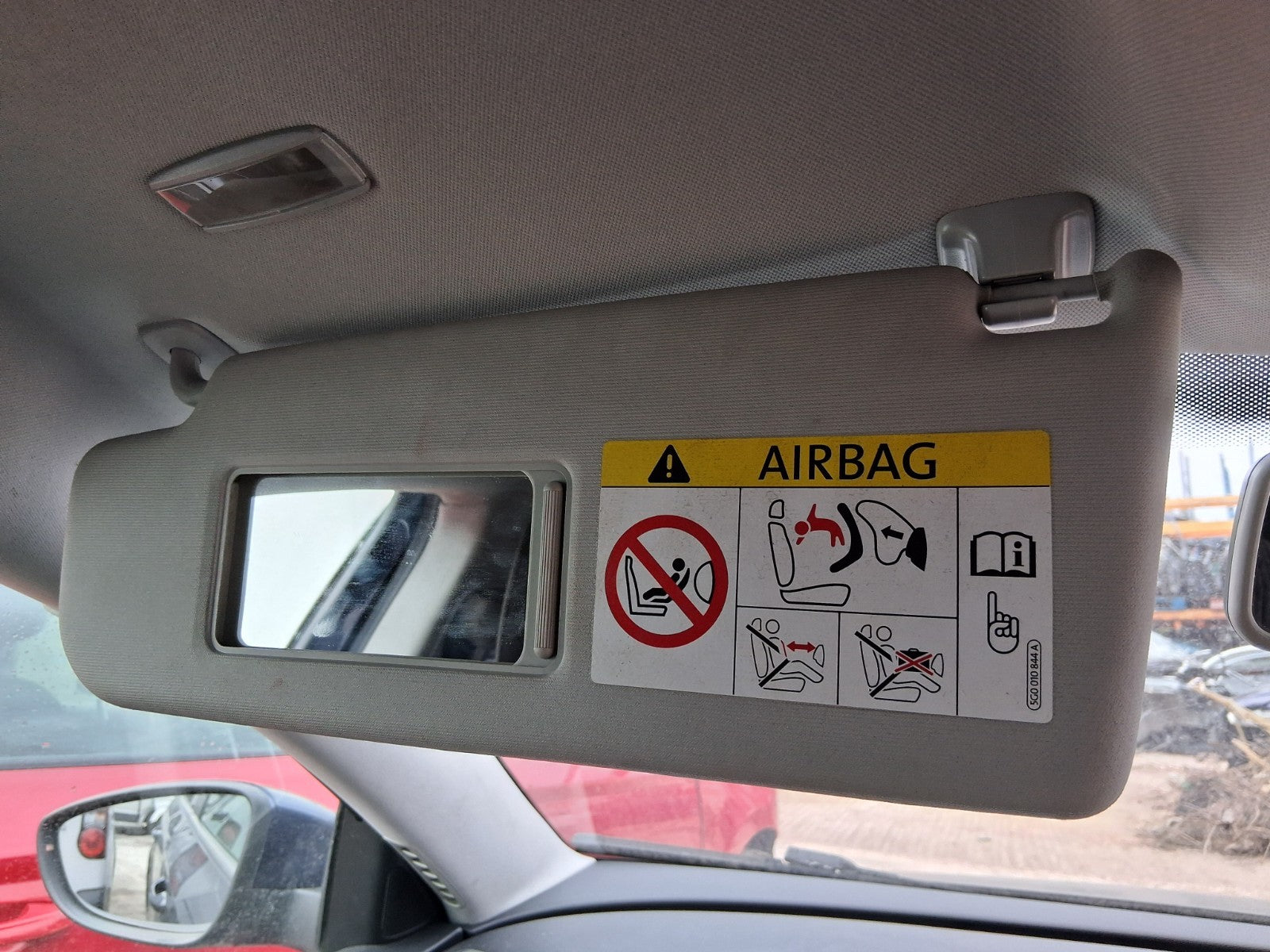 2014 VW VOLKSWAGEN PASSAT B7 NSF PASSENGER SIDE FRONT LEFT SUN VISOR SHADE