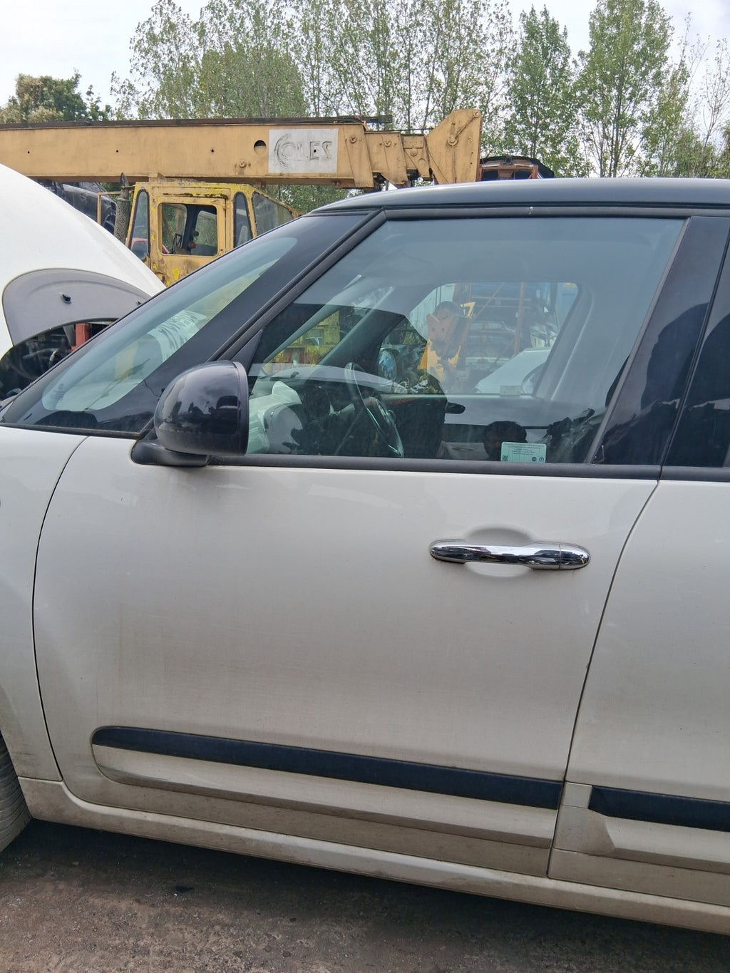 2019 FIAT 500L URBAN NS PASSENGER SIDE FRONT BARE DOOR WHITE BIANCO GELATO 934/A