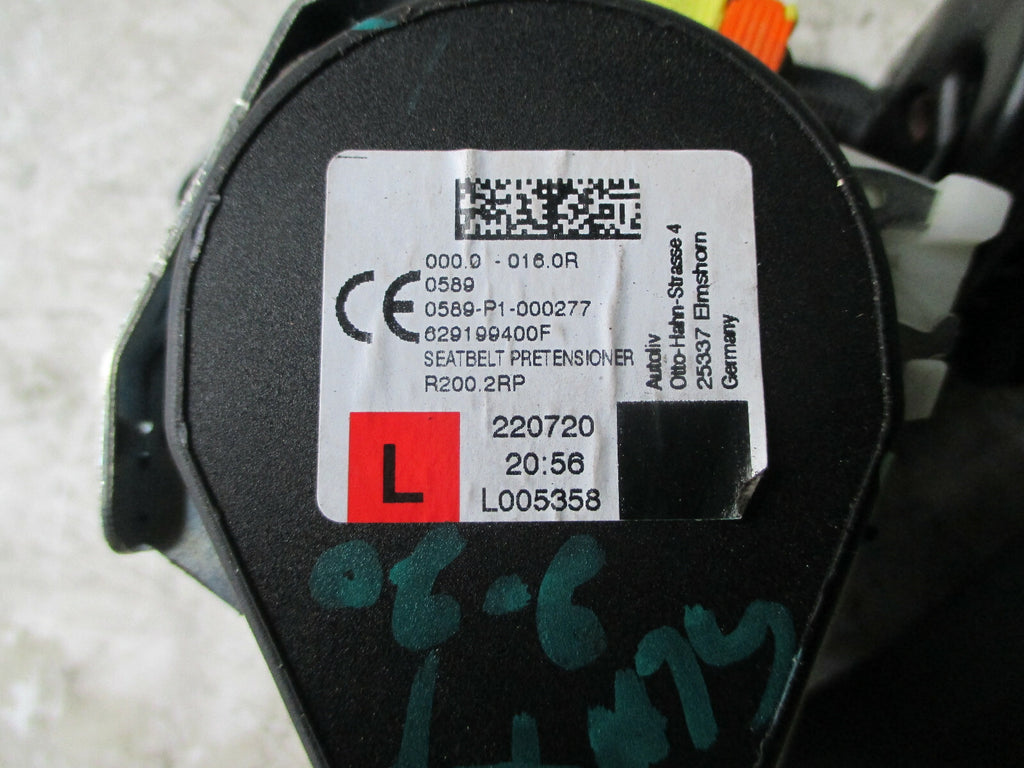 FORD GALAXY MK4 2020 LEFT NS PASSENGER SIDE SEAT BELT 629199400F 220720 L005358