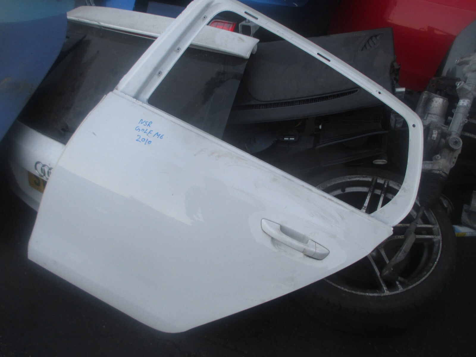 VW VOLKSWAGEN GOLF MK6 2010 HATCHBACK NSR PASSENGER SIDE REAR BARE DOOR WHITE