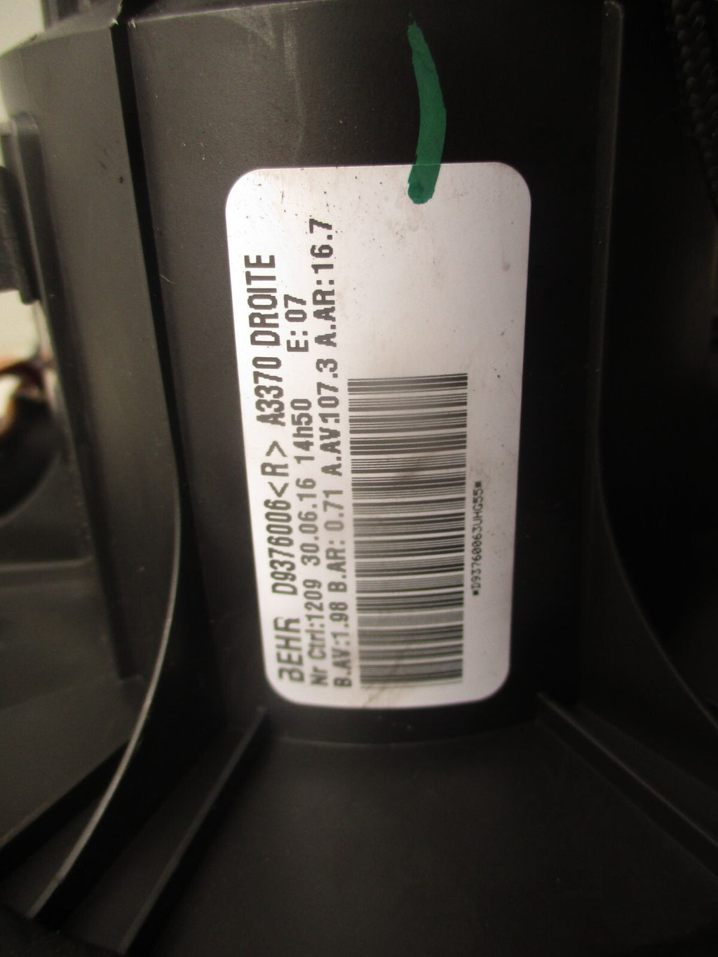 2014 VAUXHALL ZAFIRA B HEATER BLOWER MOTOR 309368000