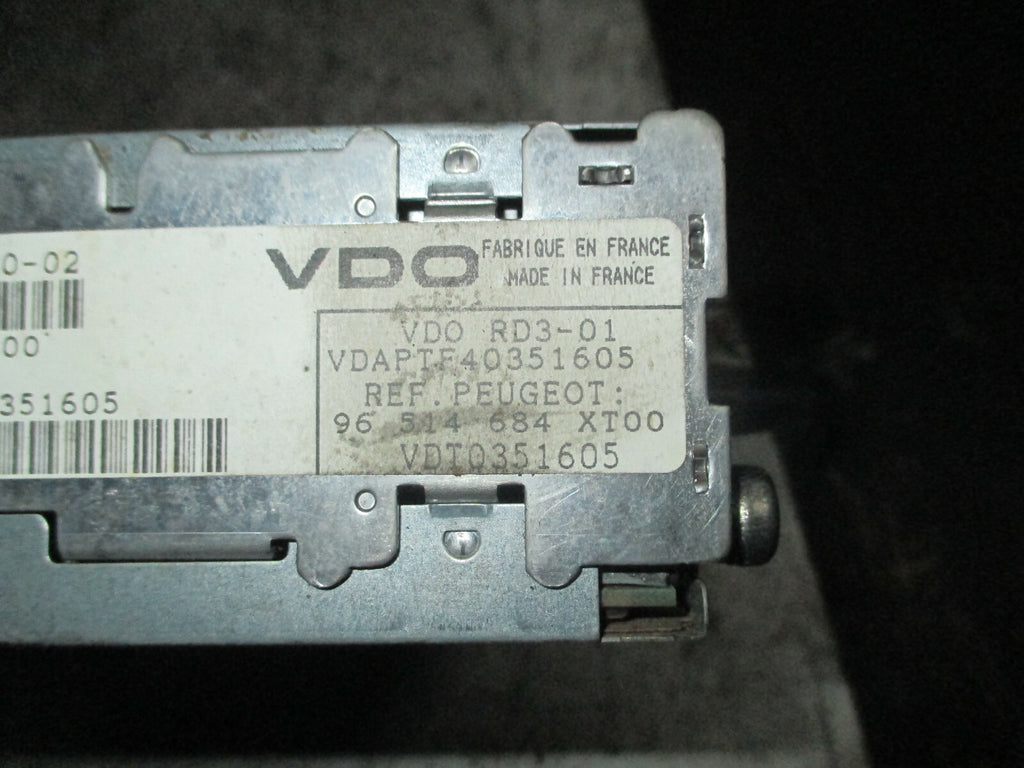 PEUGEOT PARTNER MK1 2004 RADIO CD PLAYER STEREO HEAD UNIT 96514684XT