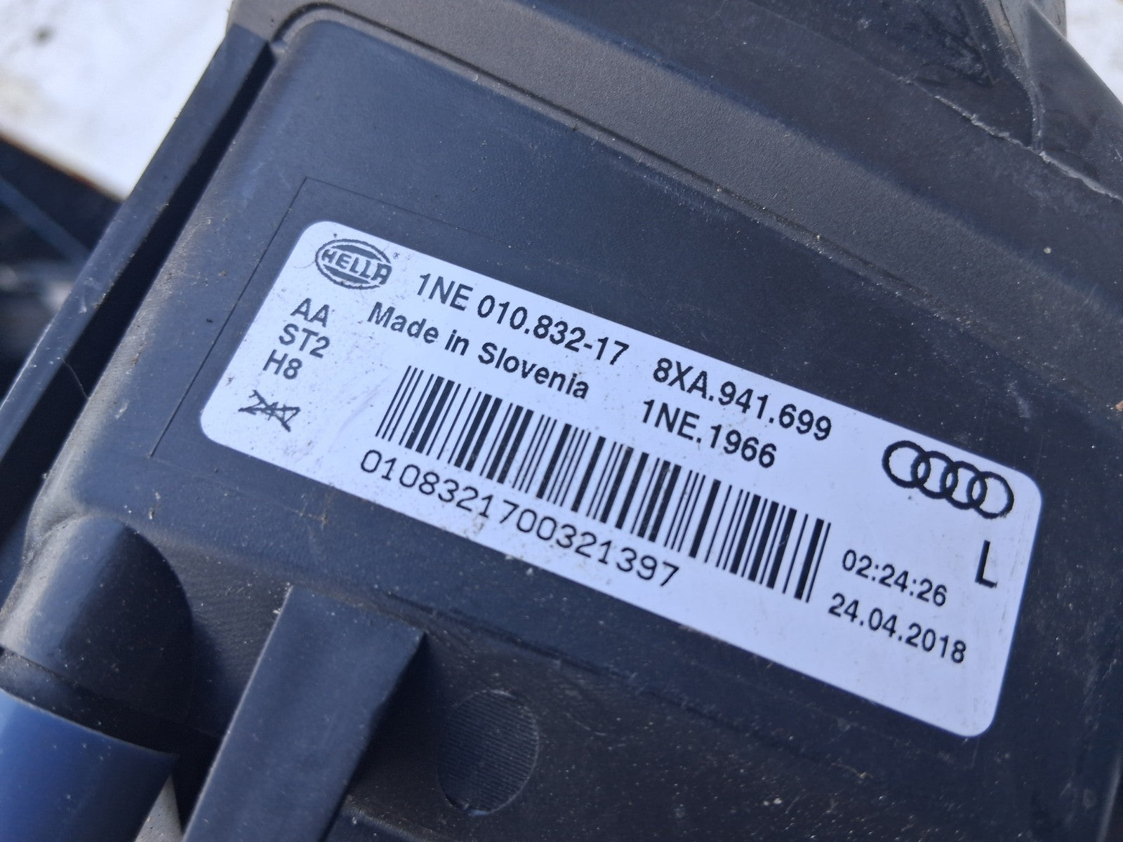 2017 AUDI A1 8X NSF PASSENGER SIDE FOG LAMP 8XA941699