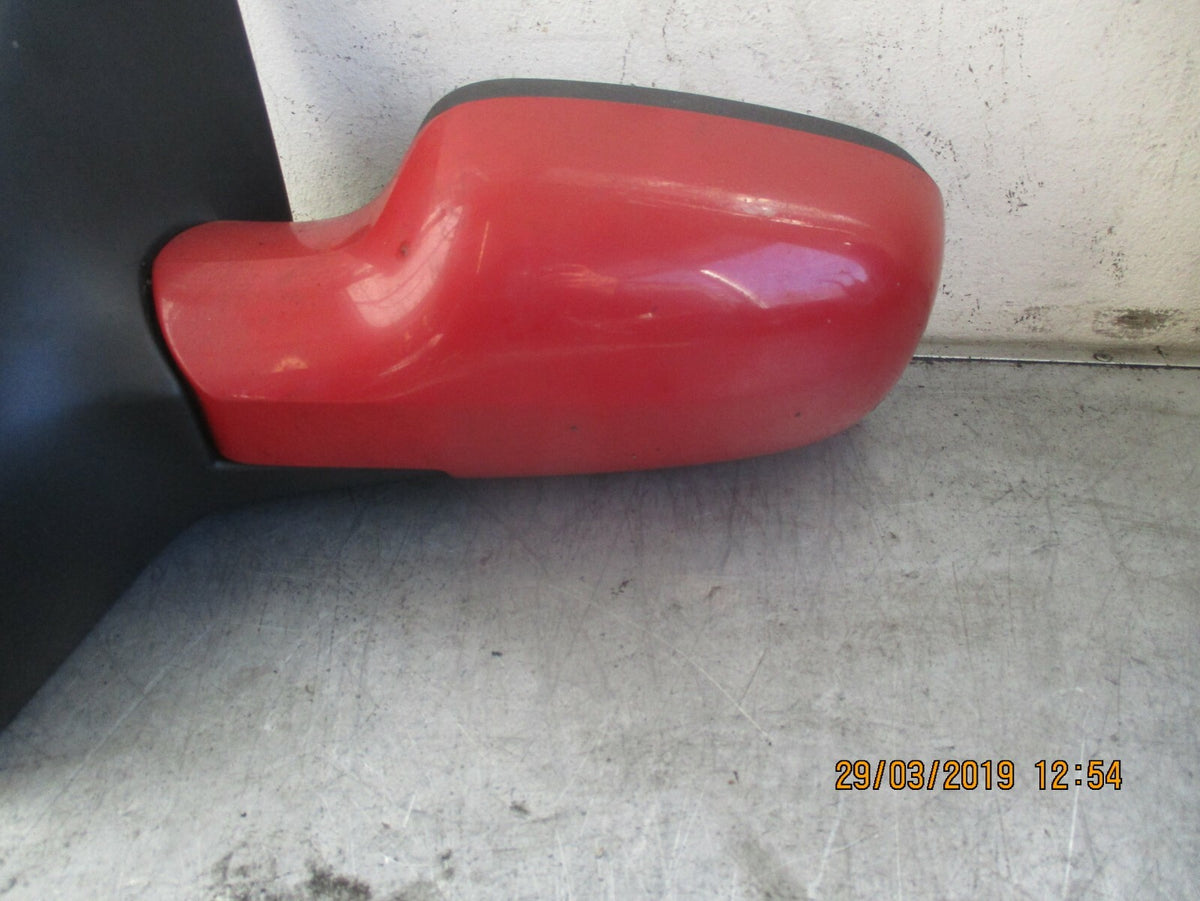 RENAULT MEGANE 2005  NS PASSENGER SIDE MANUAL WING MIRROR RED