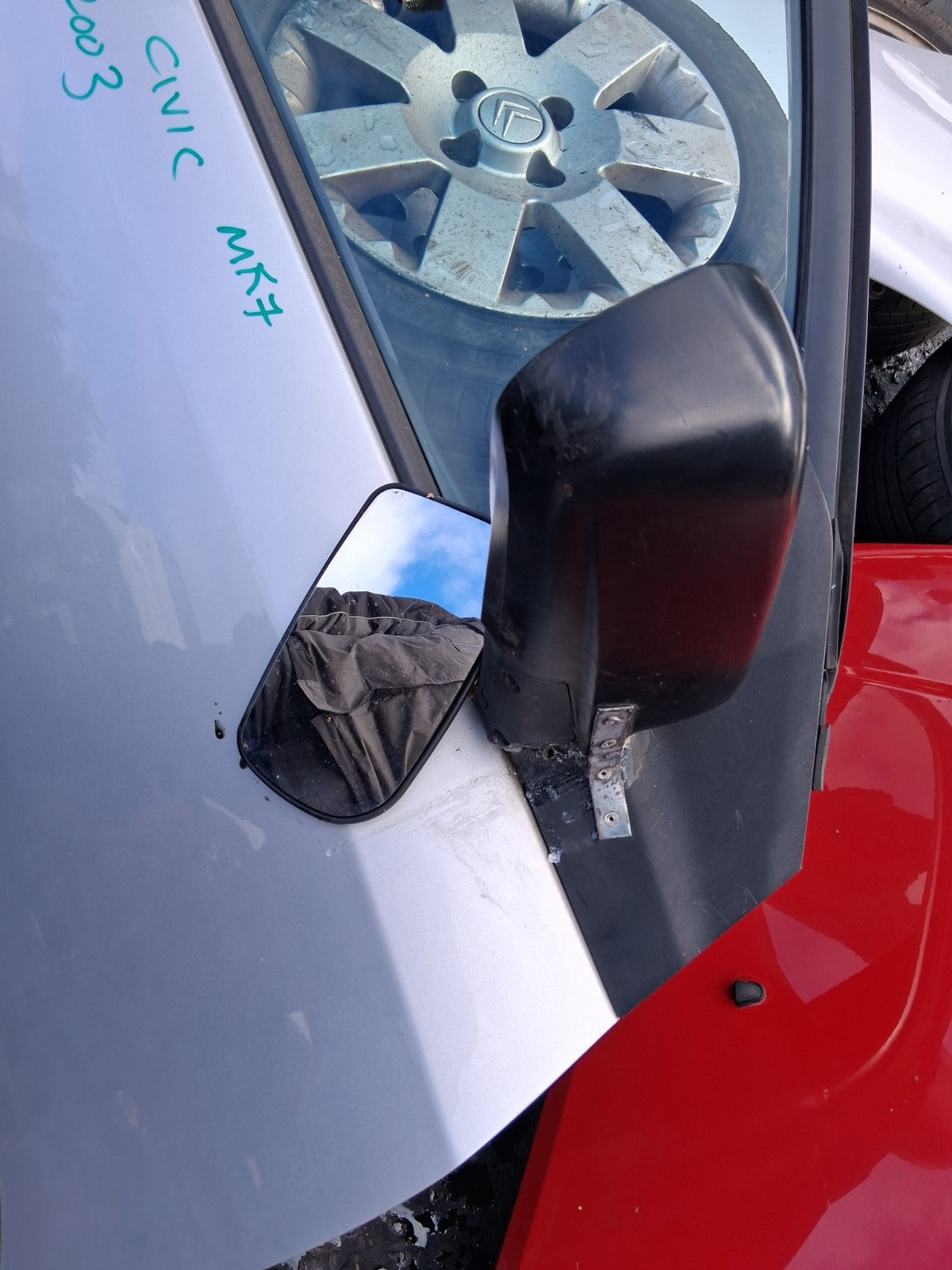 2003 HONDA CIVIC MK7 OSF DRIVER SIDE FRONT RIGHT COMPLETE DOOR SILVER
