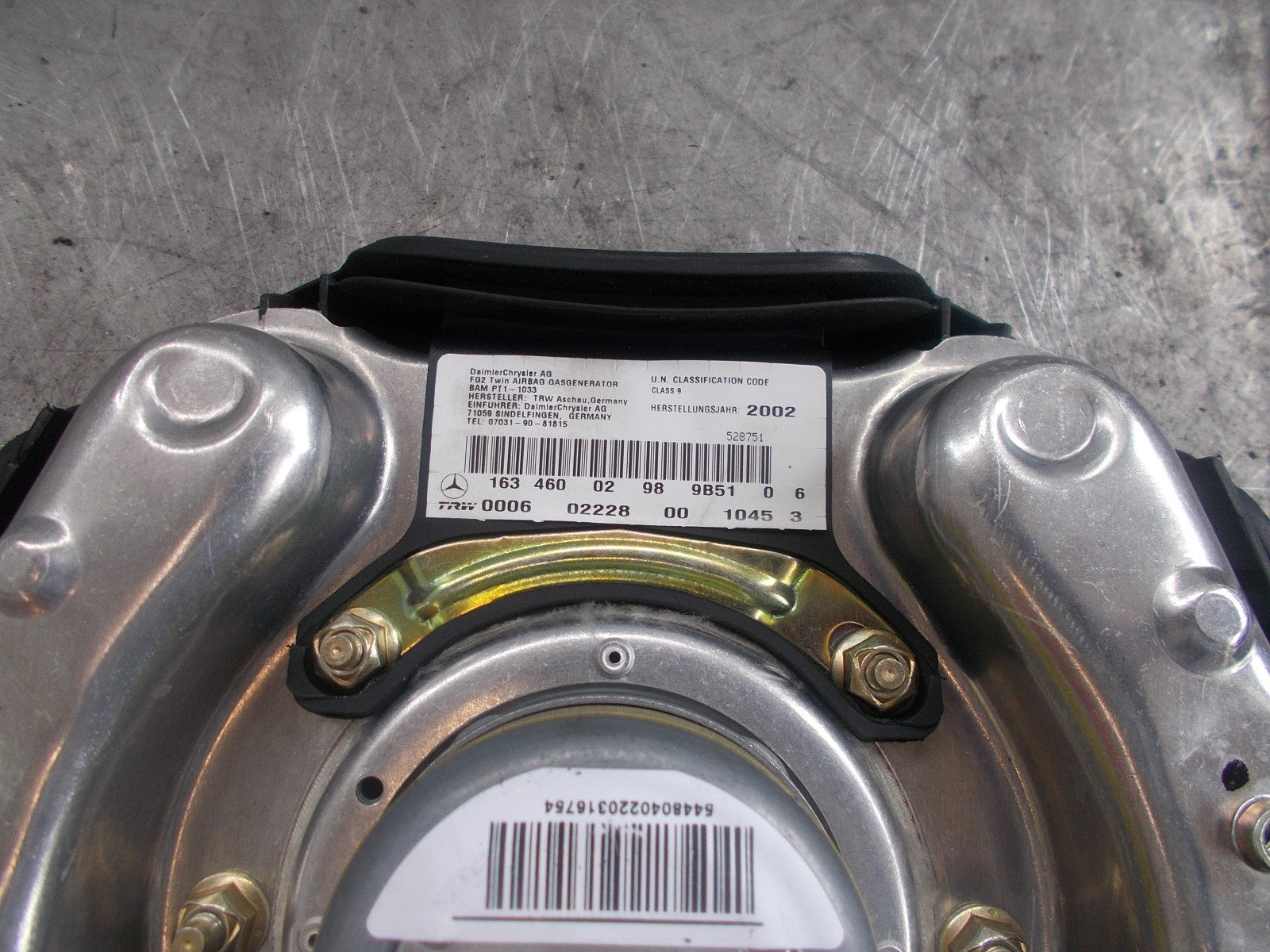 MERCEDES ML 270 STEERING WHEEL AIRBAG 16346002989B5106