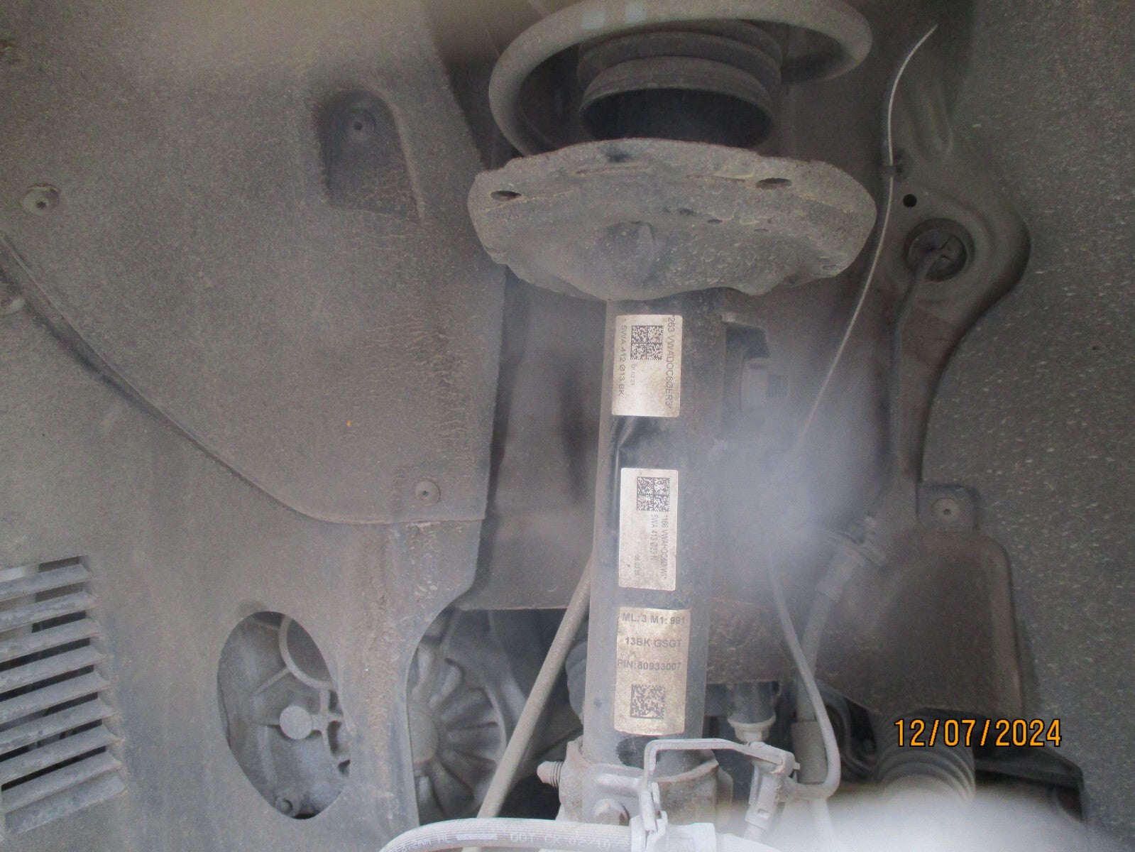 2023 VW VOLKSWAGEN GOLF MK8 1.5 PETROL NSF PASSENGER SHOCK ABSORBER 5WA413023N
