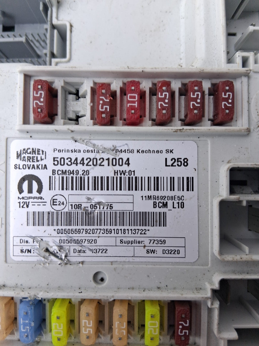 2022 ALFA STELVIO Q4 949 CENTRAL BODY CONTROL AND FUSE MODULE 10R051775