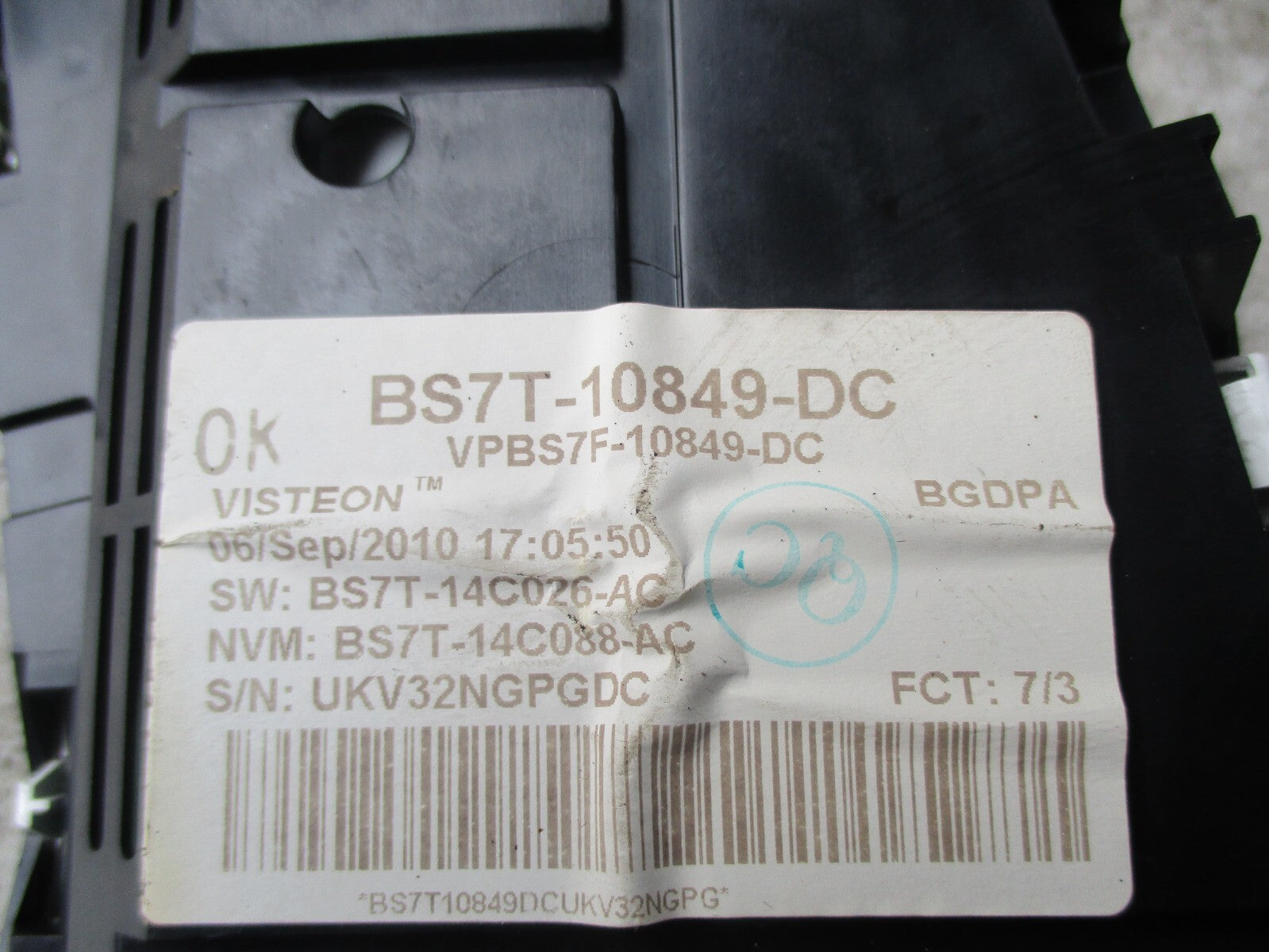 FORD S-MAX 2010 SPEEDOMETER INSTRUMENT CLUSTER BS7T10849DC