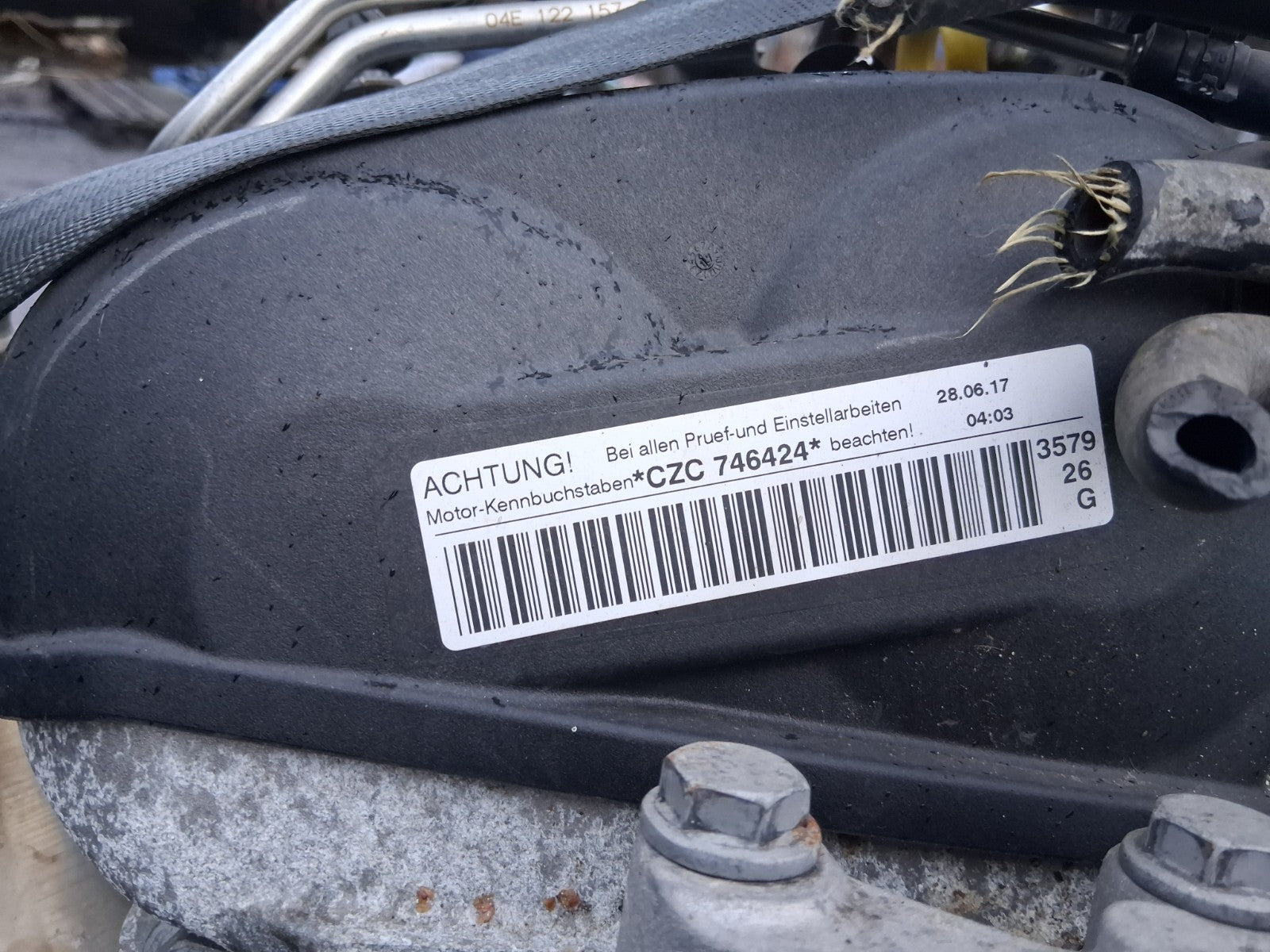 AUDI A1 2018 8X 1.4 PETROL BARE ENGINE WITH PUMP & INJECTORS CZC CZCA