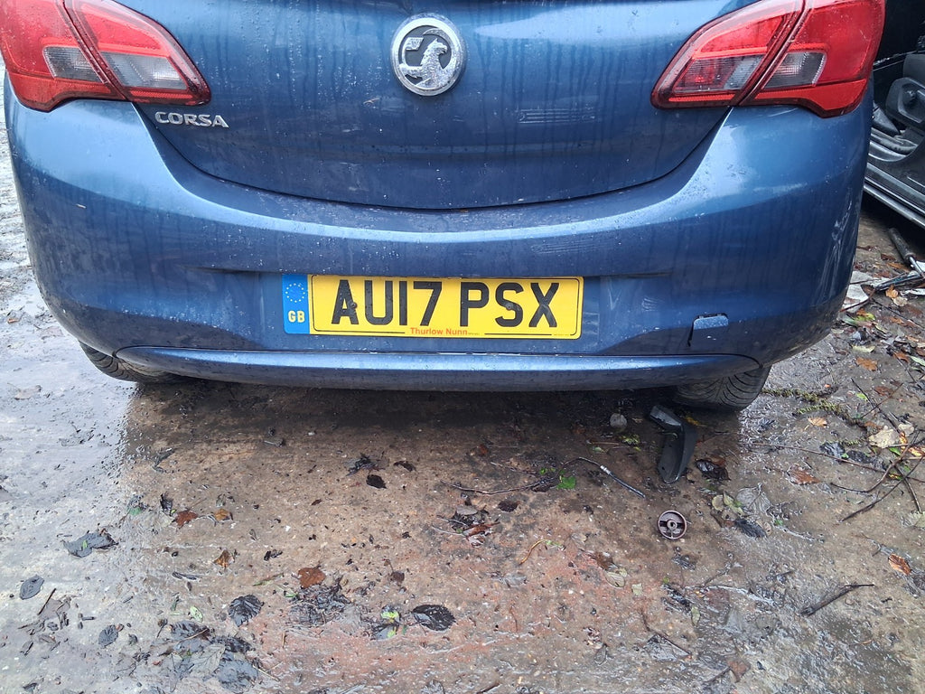 2017 VAUXHALL CORSA E COMPLETE REAR BUMPER DARK SEA BLUE METALLIC Z22W