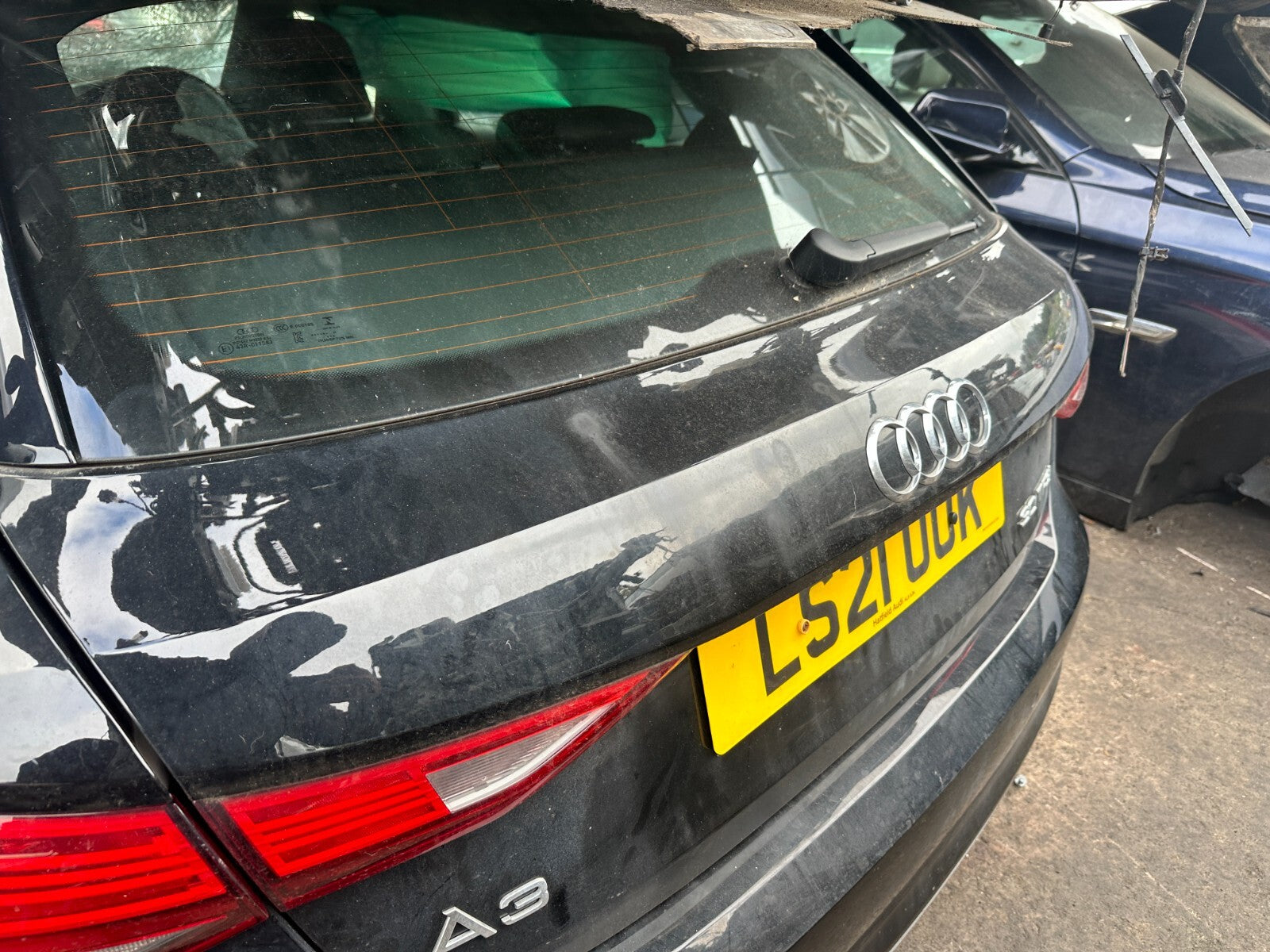 2021 AUDI A3 8Y HATCHBACK NSR PASSENGER SIDE REAR QUARTER PANEL BLACK LY9B