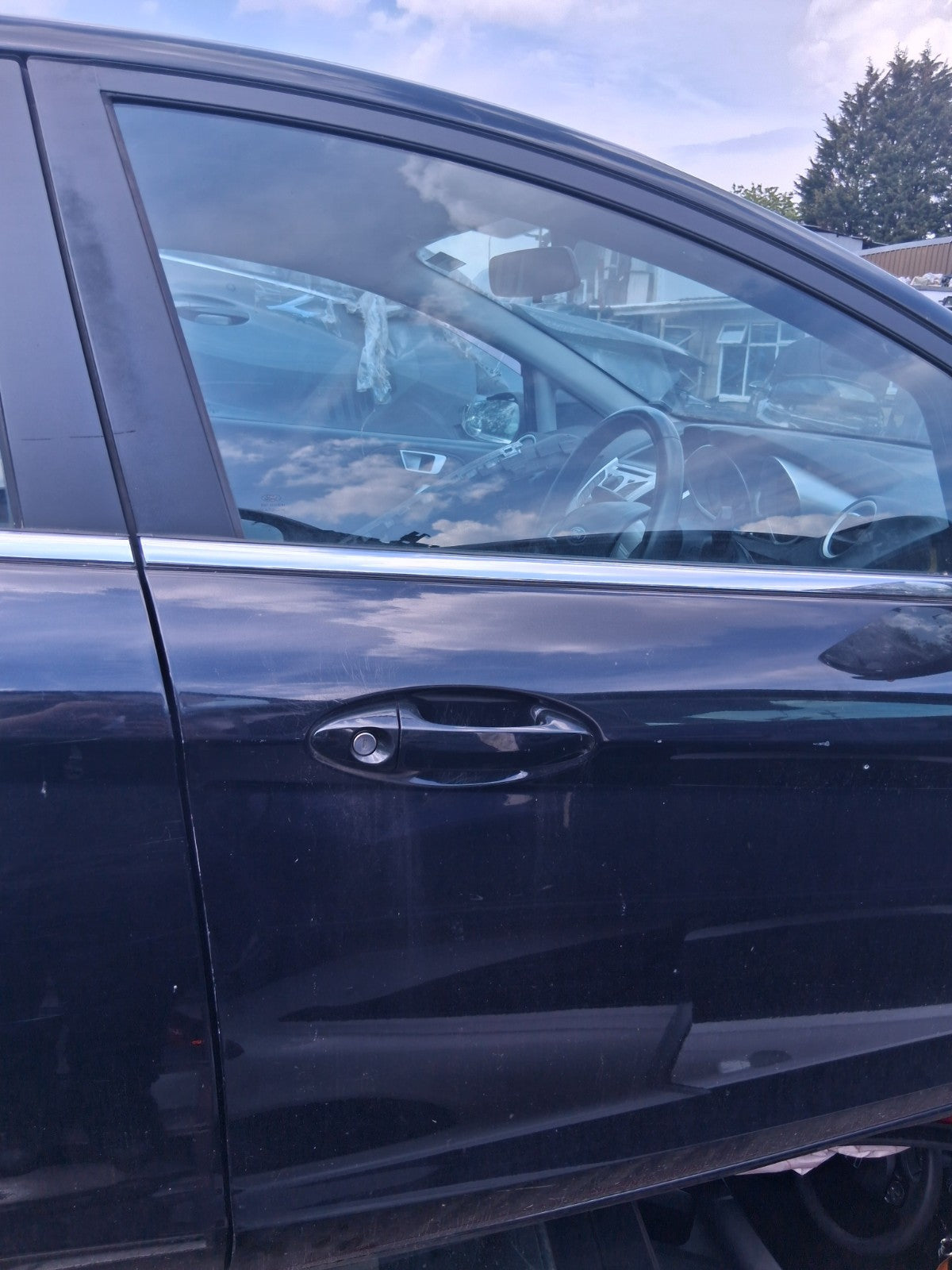 2012 FORD FIESTA MK7 5 DOOR OSF DRIVER SIDE FRONT RIGHT BARE DOOR BLACK