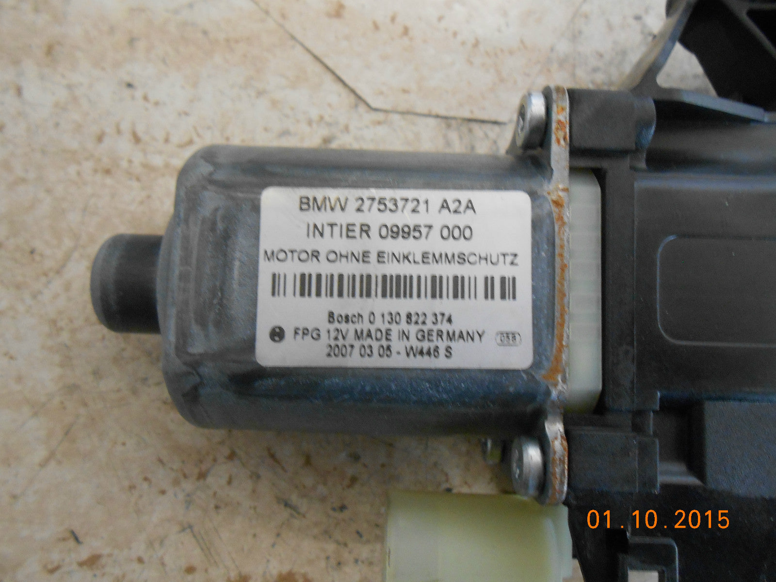 BMW MINI COOPER S 2007 R56 NS PASSENGER SIDE ELECTRIC WINDOW MOTOR ONLY 2753721