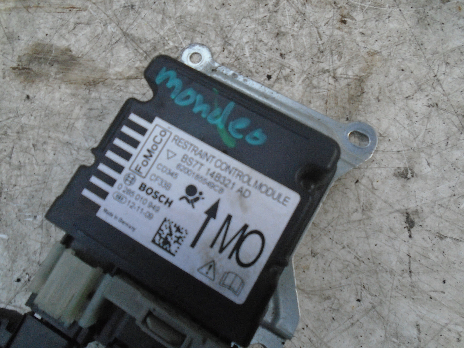FORD MONDEO MK4 2013 SAFETY BAG RESTRAINT CONTROL MODULE BS7T14B321AD