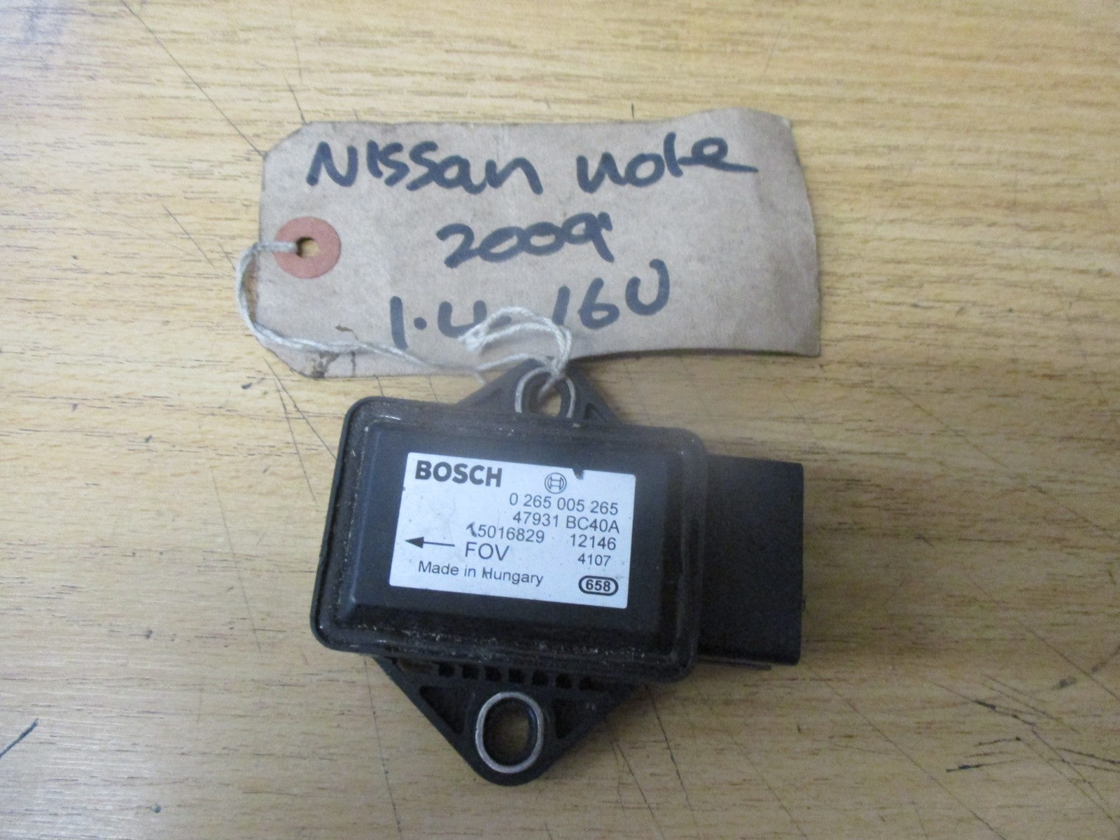 NISSAN NOTE E11 2011 1.4 16V PETROL ACCELERATION YAW RATE SENSOR UNIT 0265005265