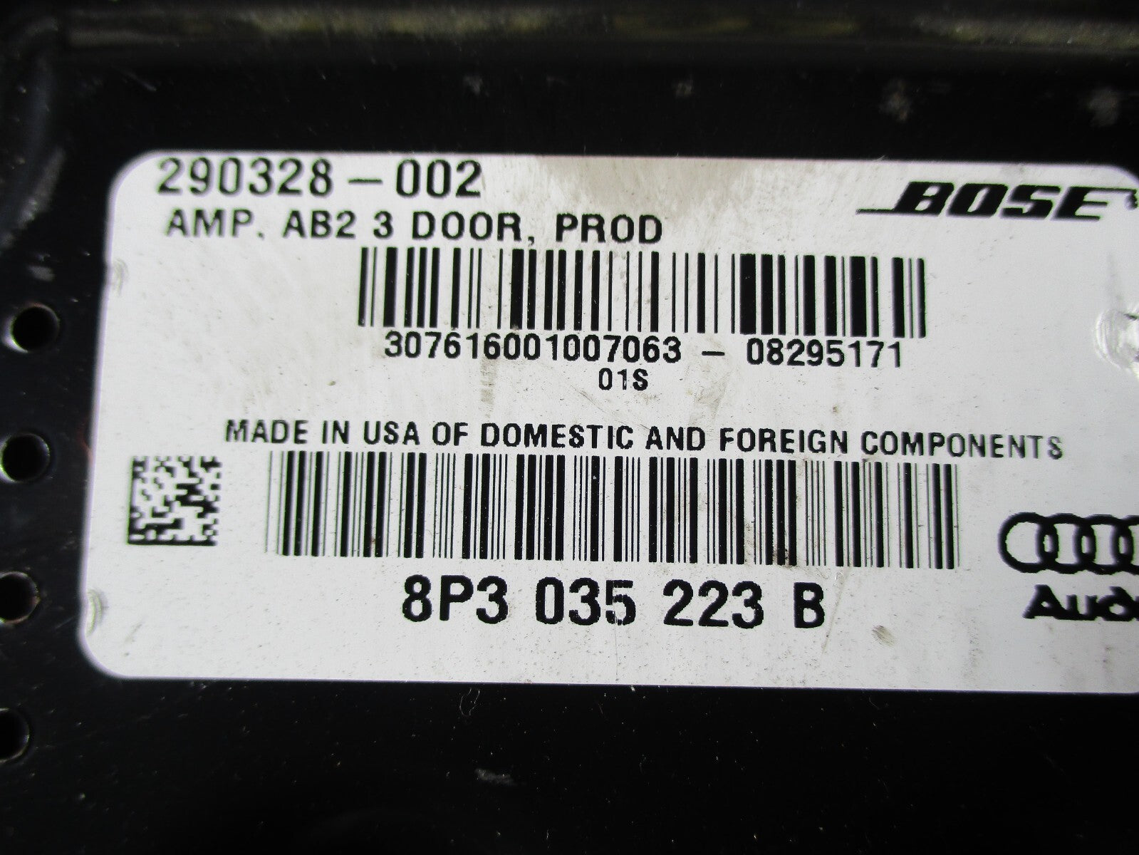 AUDI A3 8P 2010 BOSE AMPLIFIER UNIT MODULE 8P3035223B