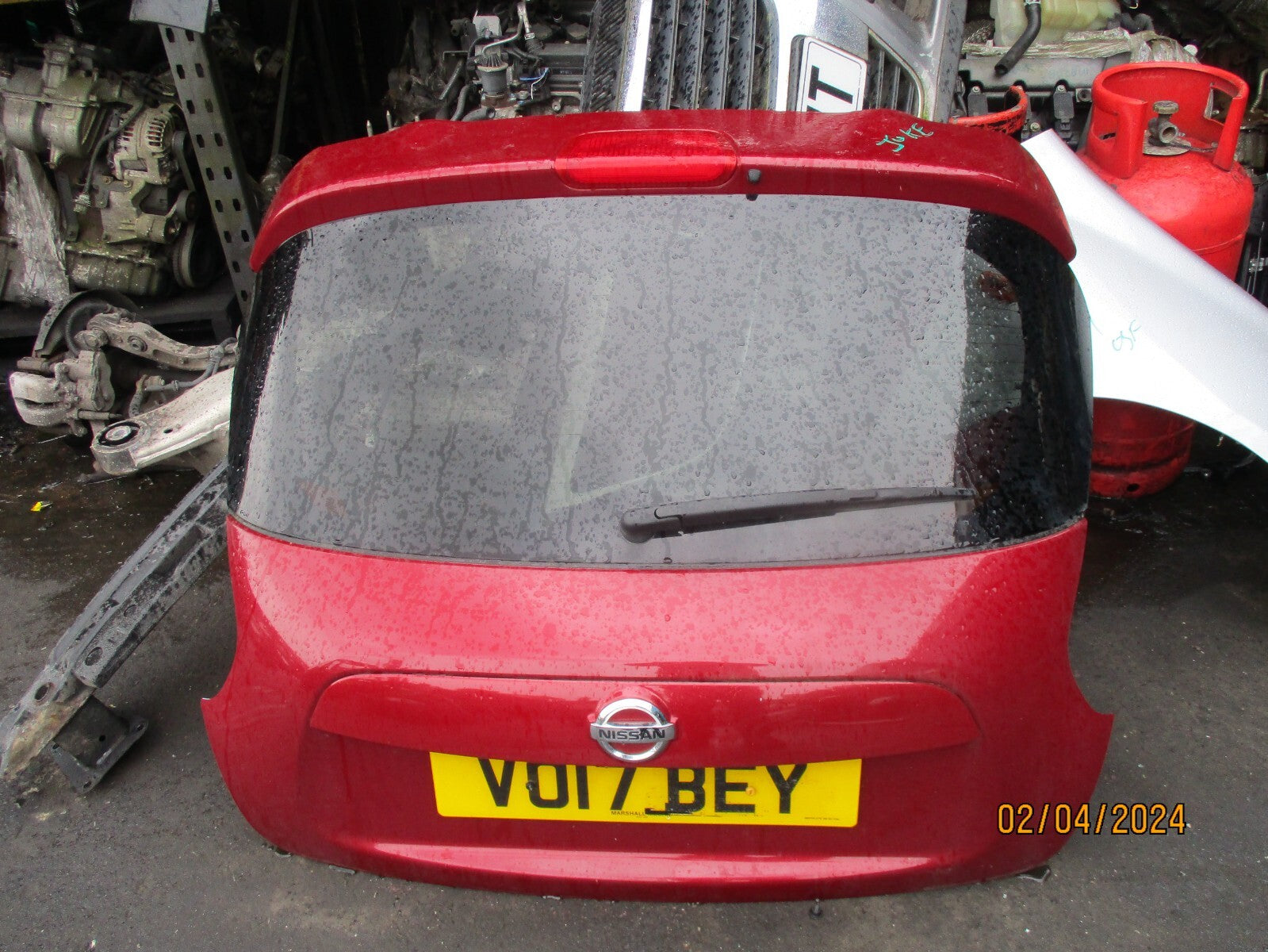 NISSAN JUKE MK1 2017 REAR COMPLETE TAILGATE BOOTLID MAGNETIC RED METALLIC NAJ