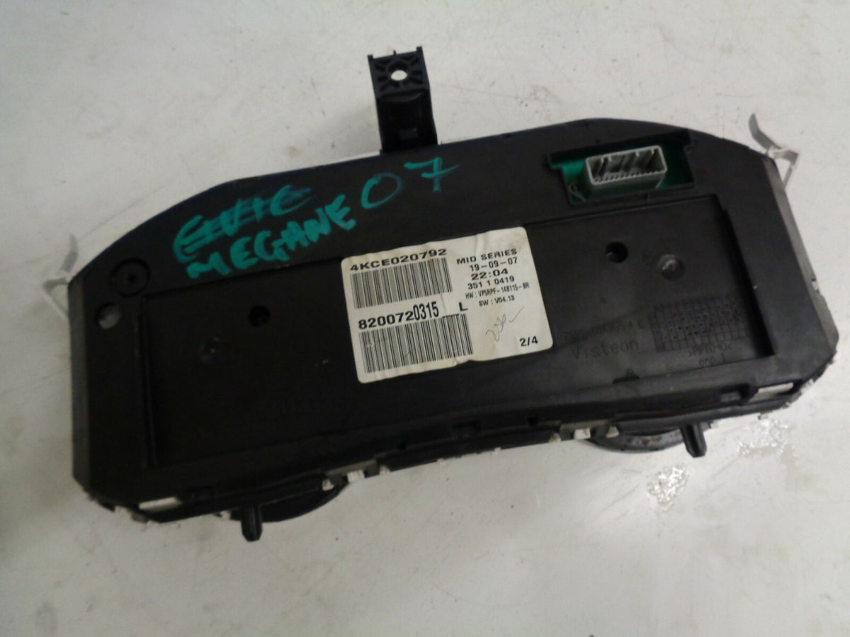 RENAULT MEGANE MK2 2002-09 SPEEDO SPEEDOMETER INSTRUMENT CLUSTER 8200720315
