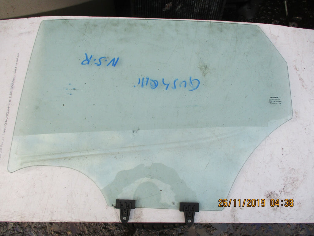 NISSAN QASHQAI J11 MK2 2018 NSR PASSENGER SIDE REAR WINDOW GLASS 43R-000929