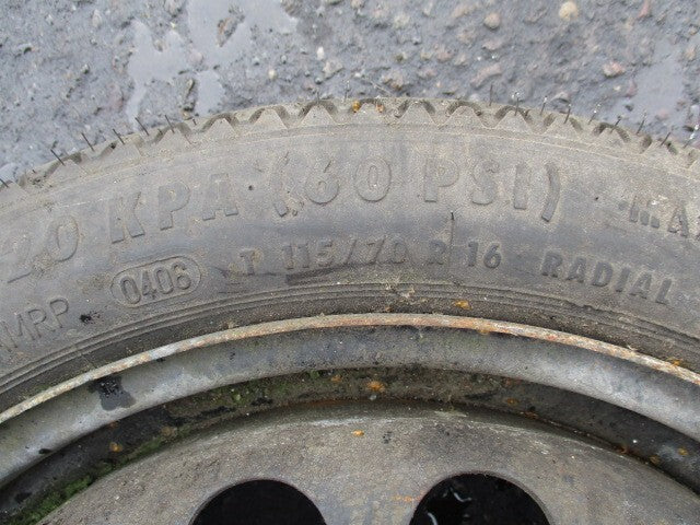 NISSAN QASHQAI J10 2010 EMERGENCY SPACESAVER WHEEL WITH TYRE T115/70R16