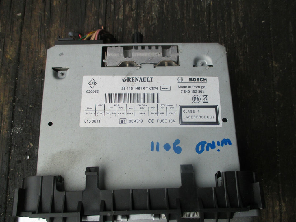 RENAULT WIND 2011 CD RADIO BLUETOOTH 281151461R