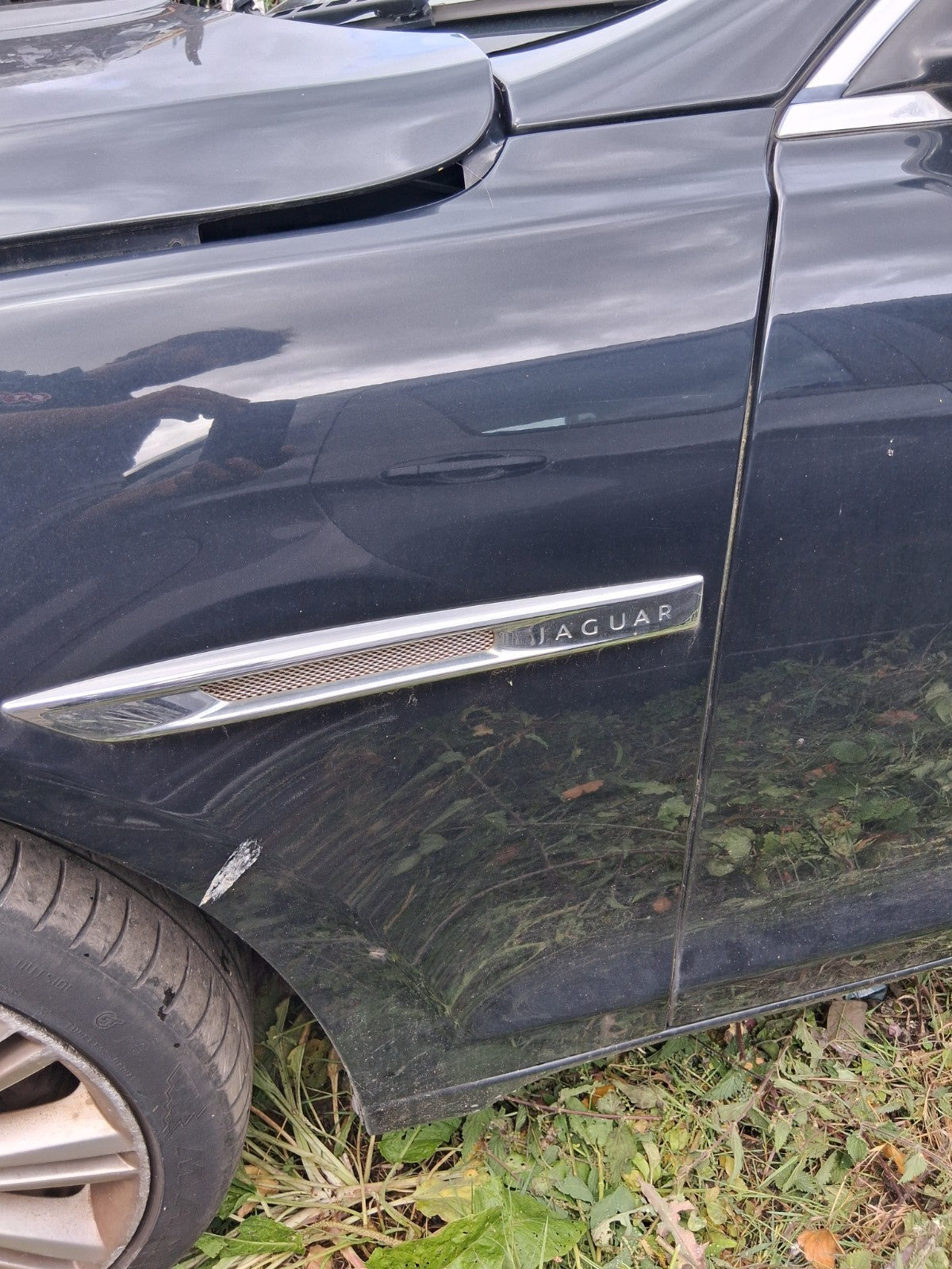 2012 JAGUAR XJ X351 NSF PASSENGER SIDE FRONT LEFT WING FENDER BLACK