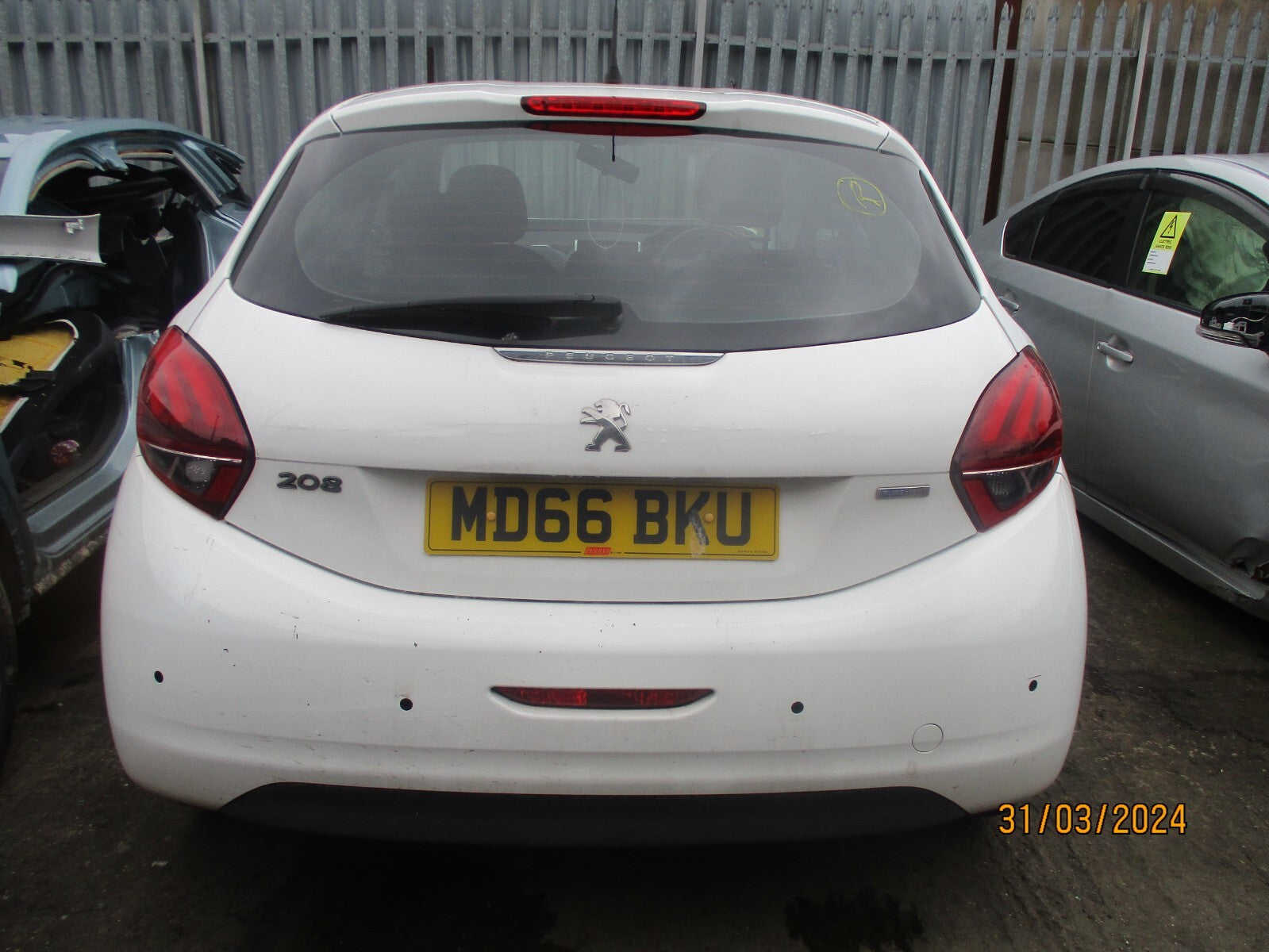 PEUGEOT 208 2016 HATCHBACK NSR PASSENGER SIDE REAR TAIL LIGHT LAMP